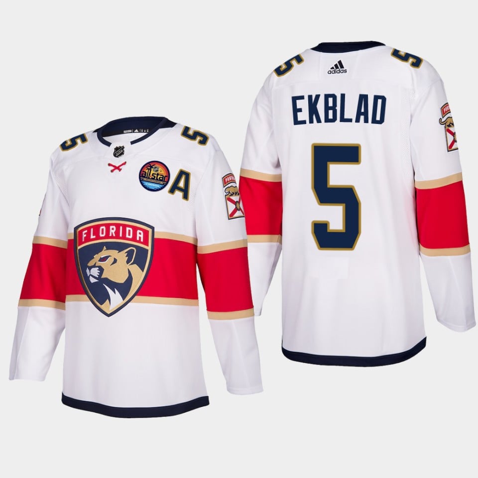 Florida Panthers Aaron Ekblad 5 2023 All-Star Patch Away White Hockey Jersey - JS992 