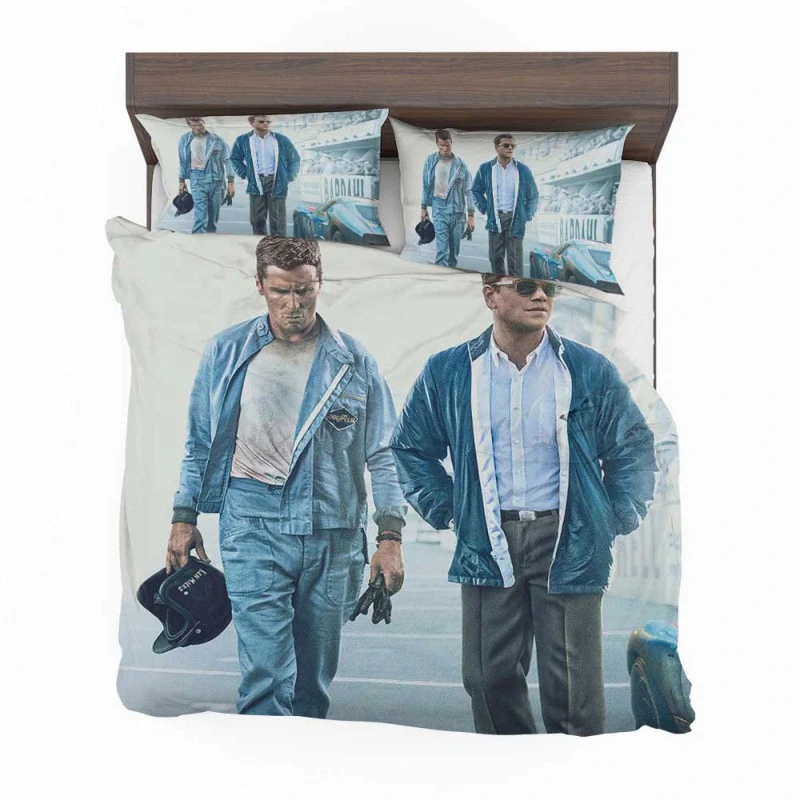 Alternative view of Ford V Ferrari Movie Christian Bale Matt Damon Bedding Set - Custom Bedding Set