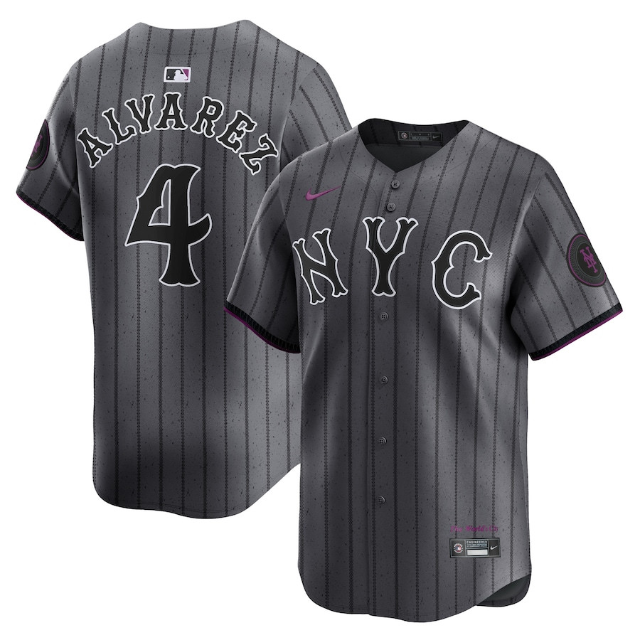 Francisco Alvarez 4 New York Mets 2024 City Connect Limited Player Men Baseball Jersey - Graphite 