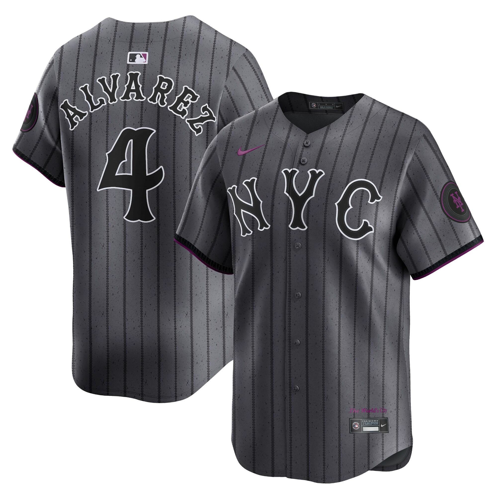 Francisco Alvarez New York Mets 2024 City Connect Limited Player Baseball Jersey - Graphite