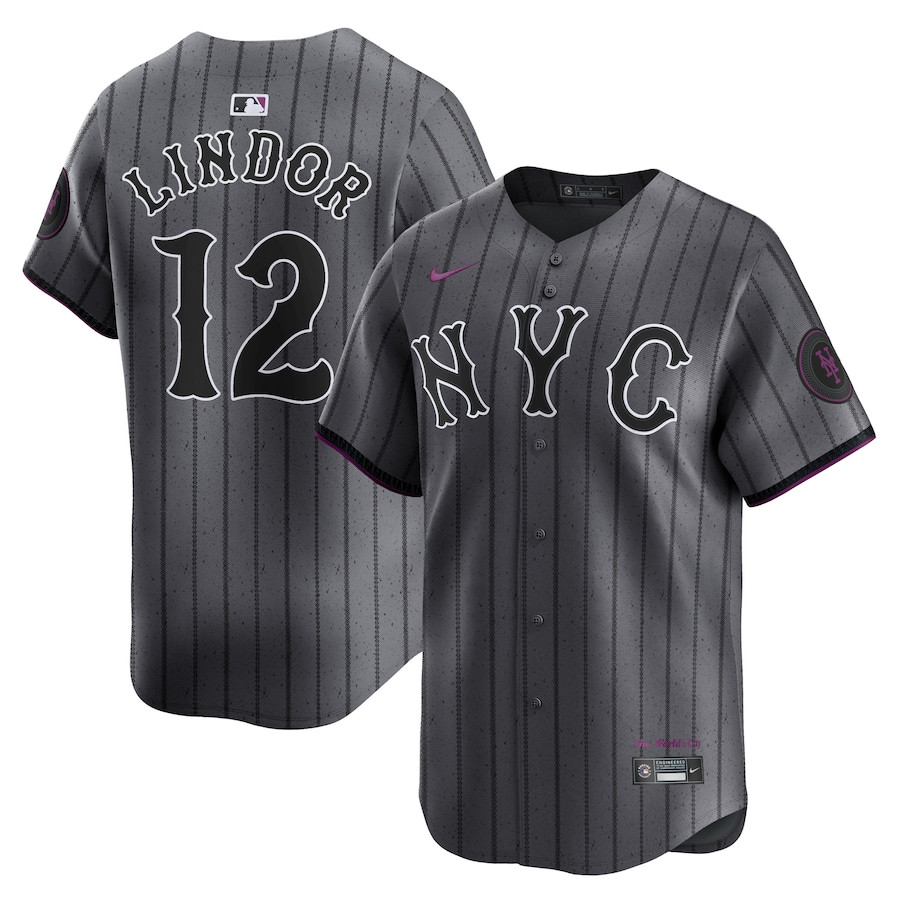 Francisco Lindor 12 New York Mets 2024 City Connect Limited Men Baseball Jersey - Graphite 