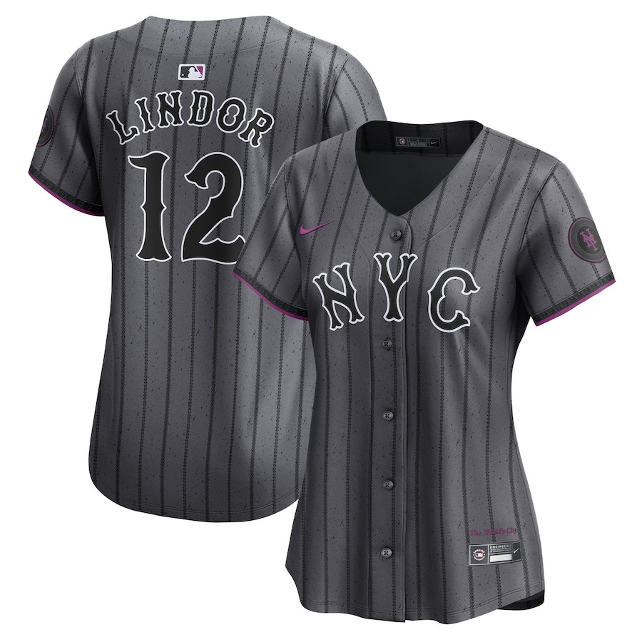 Francisco Lindor 12 New York Mets 2024 City Connect Limited Women Baseball Jersey - Graphite 