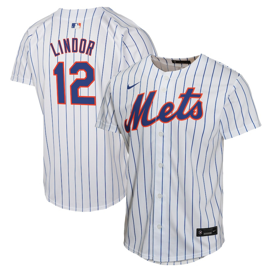 Francisco Lindor 12 New York Mets Home Game Player YOUTH Baseball Jersey - White 