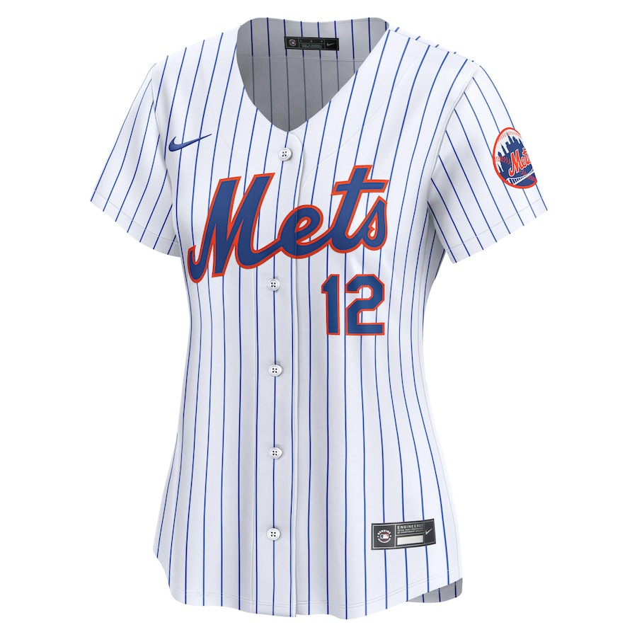 Alternative view of Francisco Lindor 12 New York Mets Women Home Limited Player Baseball Jersey - White 