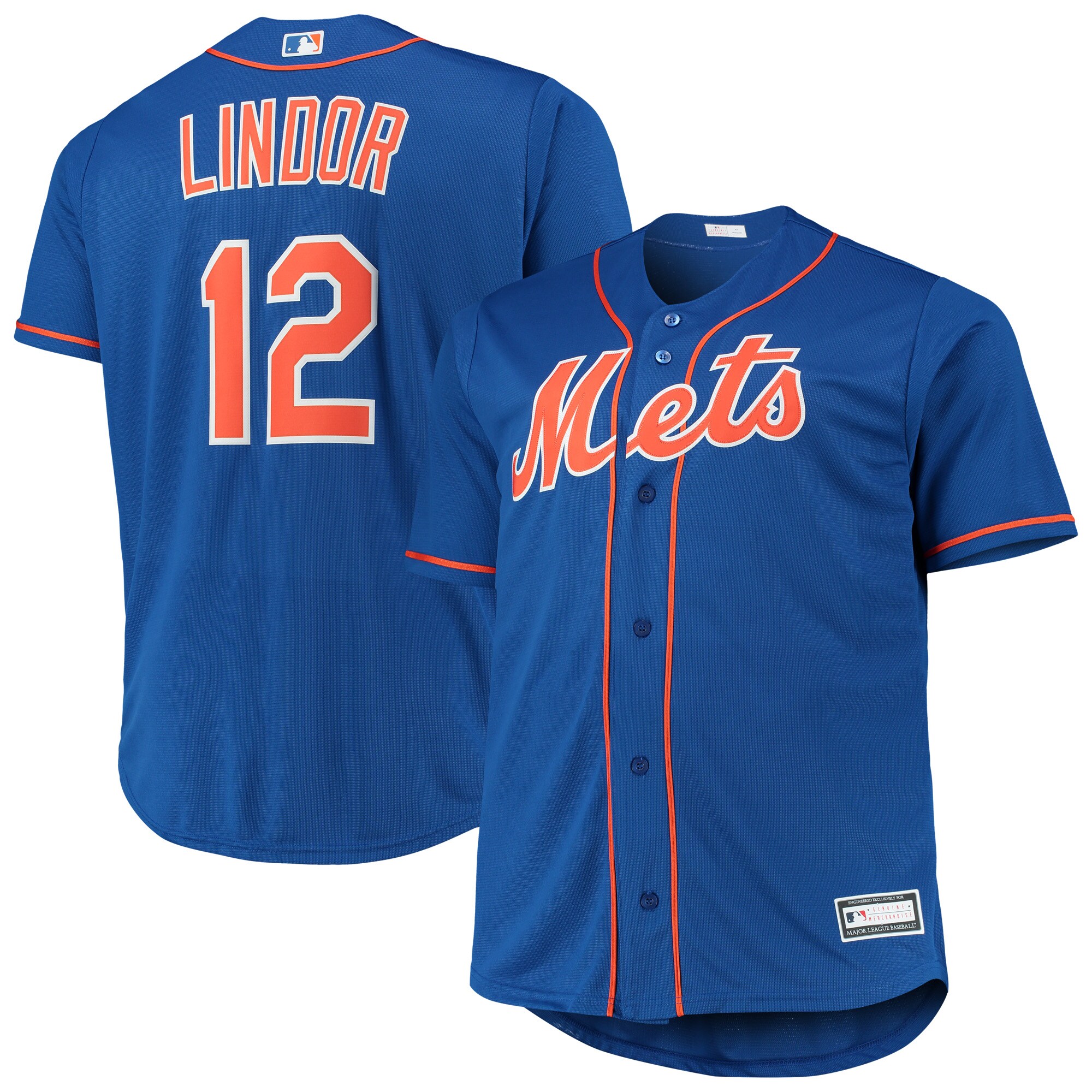 Francisco Lindor New York Mets Big & Tall Replica Player Baseball Jersey - Royal