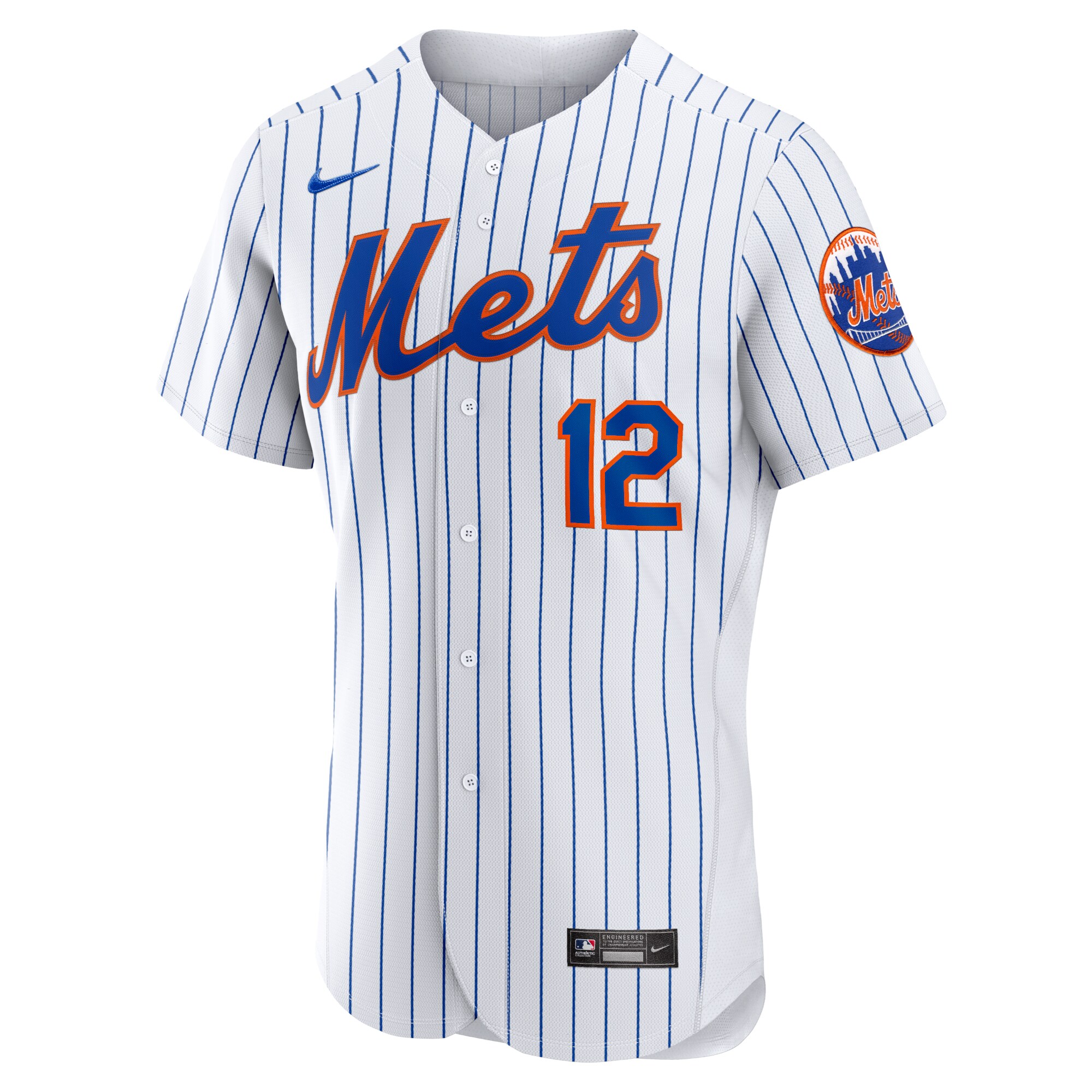 Alternative view of Francisco Lindor New York Mets Home Authentic Player Baseball Jersey – White