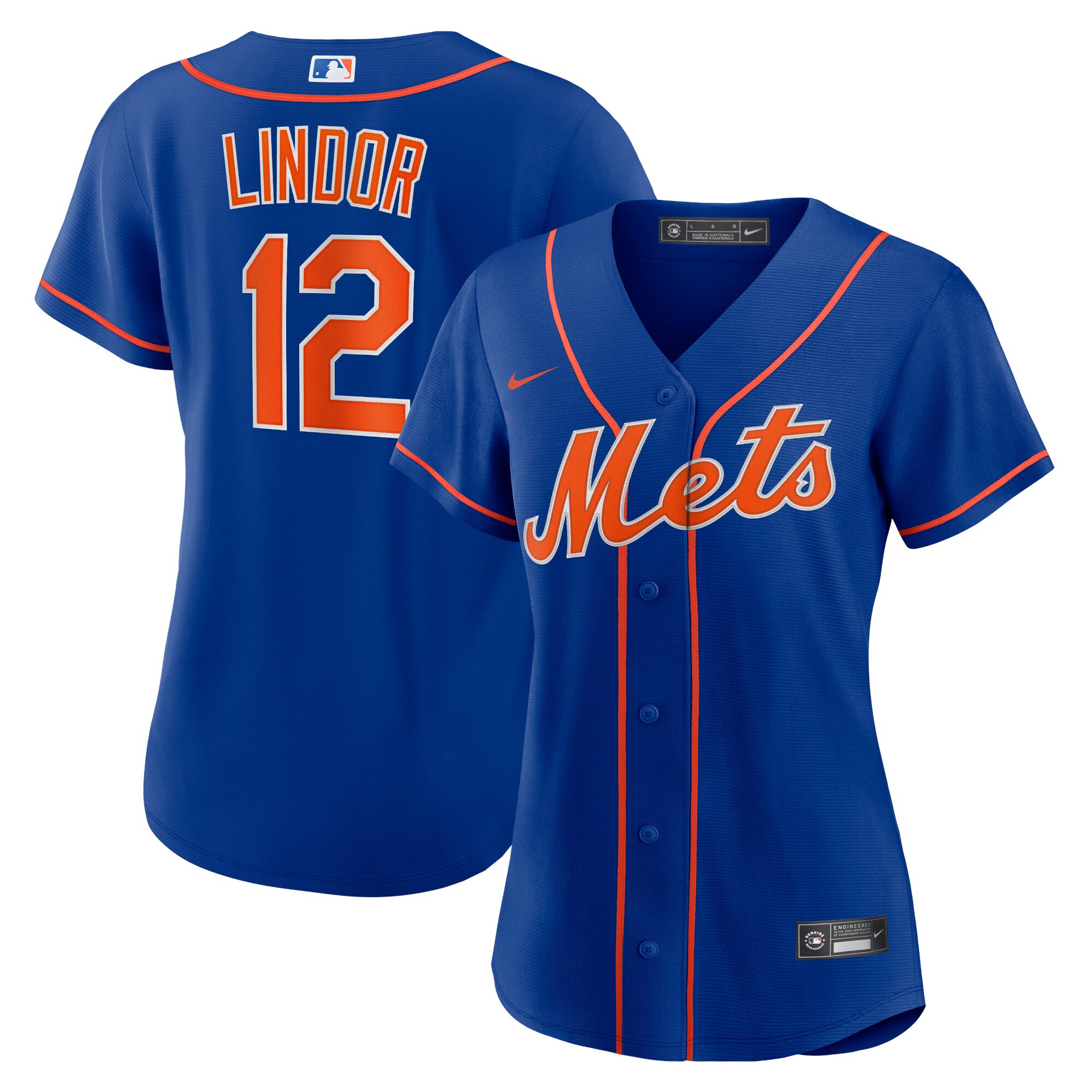 Alternative view of Francisco Lindor New York Mets Women’s Alternate Replica Player Jersey – Royal