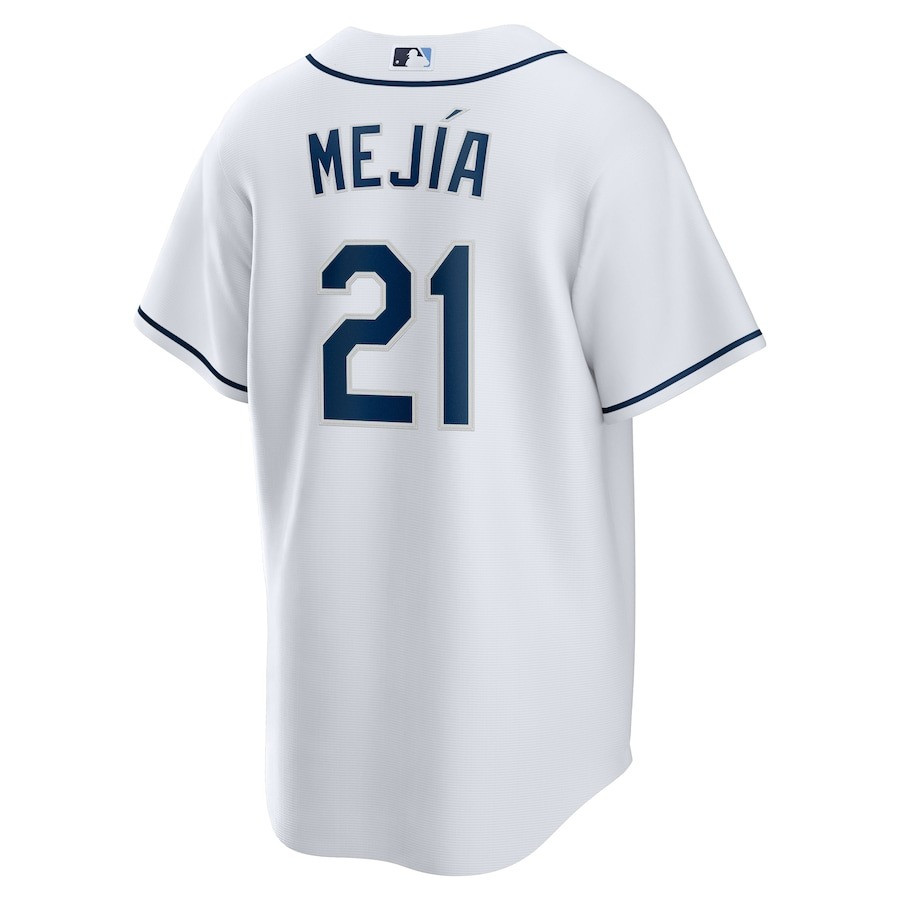 Alternative view of Francisco Mejía 21 Tampa Bay Rays Home Team Men Baseball Jersey - White - JS152 