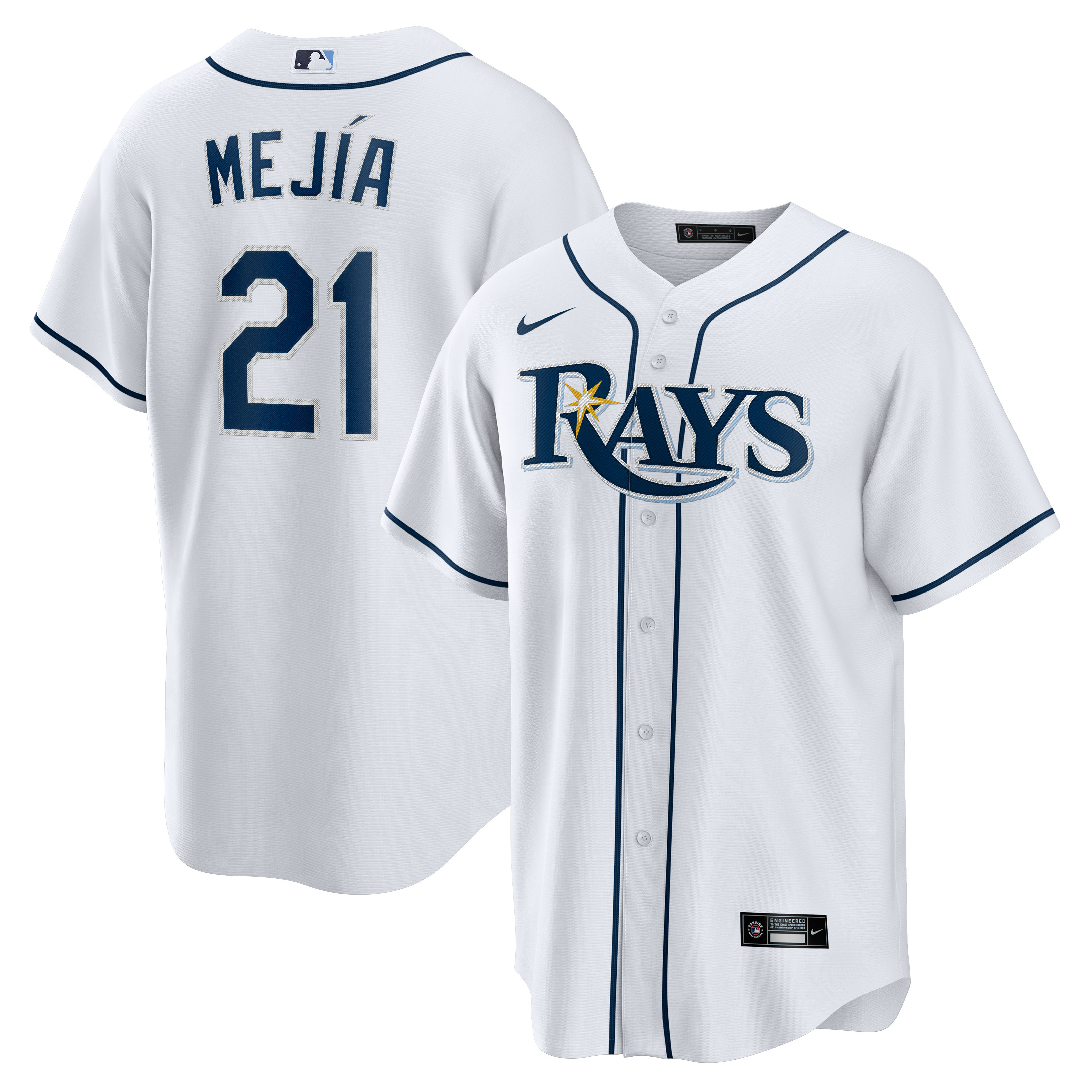 Francisco MejÃƒÆ’Ã‚Â­a Tampa Bay Rays Home Replica Player Baseball Jersey - White