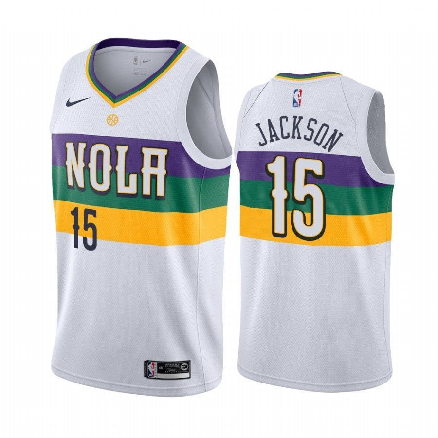 Frank Jackson New Orleans Pelicans 15 City Edition Men Basketball Jersey - White - JS992 