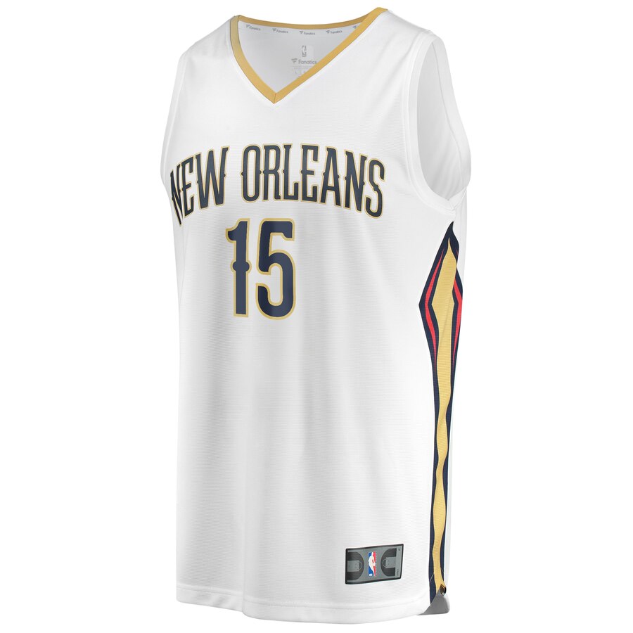 Alternative view of Frank Jackson New Orleans Pelicans Fanatics Branded Youth Fast Break Replica Player Basketball Jersey - Association Edition - White