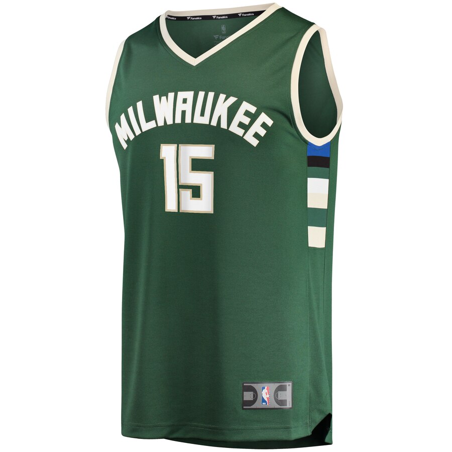 Alternative view of Frank Mason Iii Milwaukee Bucks Fanatics Branded Fast Break Player Basketball Jersey – Icon Edition – Hunter Green
