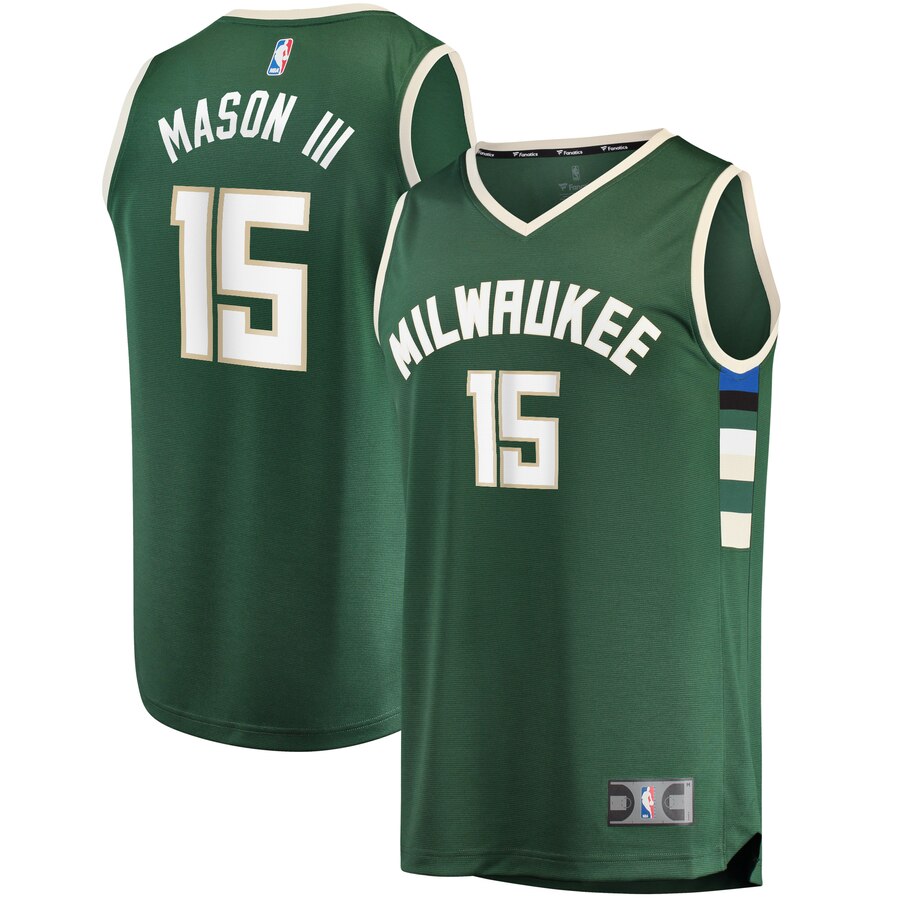 Frank Mason Iii Milwaukee Bucks Fanatics Branded Fast Break Player Basketball Jersey – Icon Edition – Hunter Green