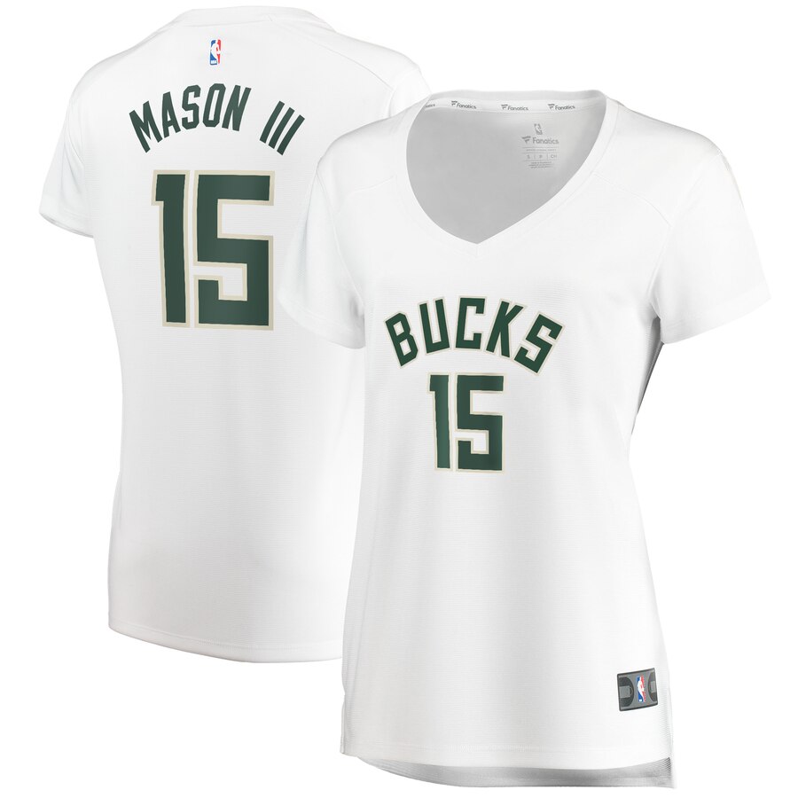 Frank Mason Iii Milwaukee Bucks Fanatics Branded Women's Fast Break Player Basketball Jersey - Association Edition - White