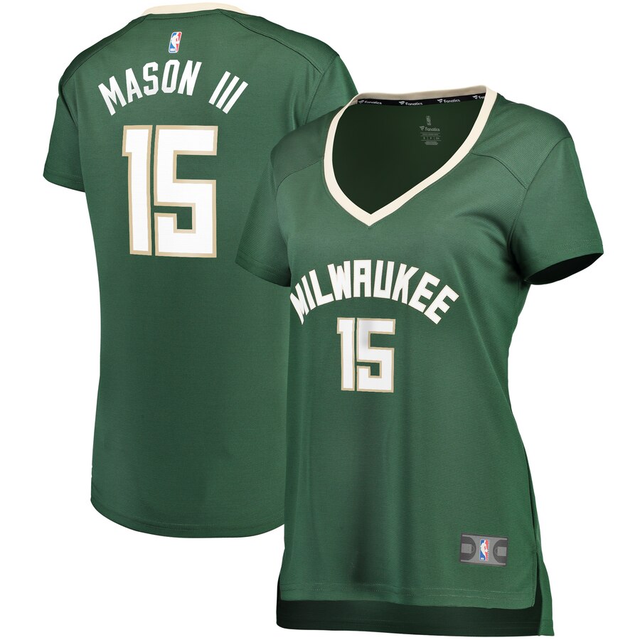 Frank Mason Iii Milwaukee Bucks Fanatics Branded Women's Fast Break Player Basketball Jersey - Icon Edition - Hunter Green