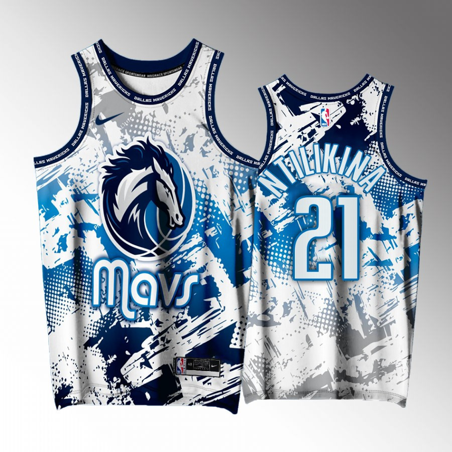 Frank Ntilikina 21 Dallas Mavericks White Men Basketball Jersey Printing Splash City Exclusive Edition - JS961 