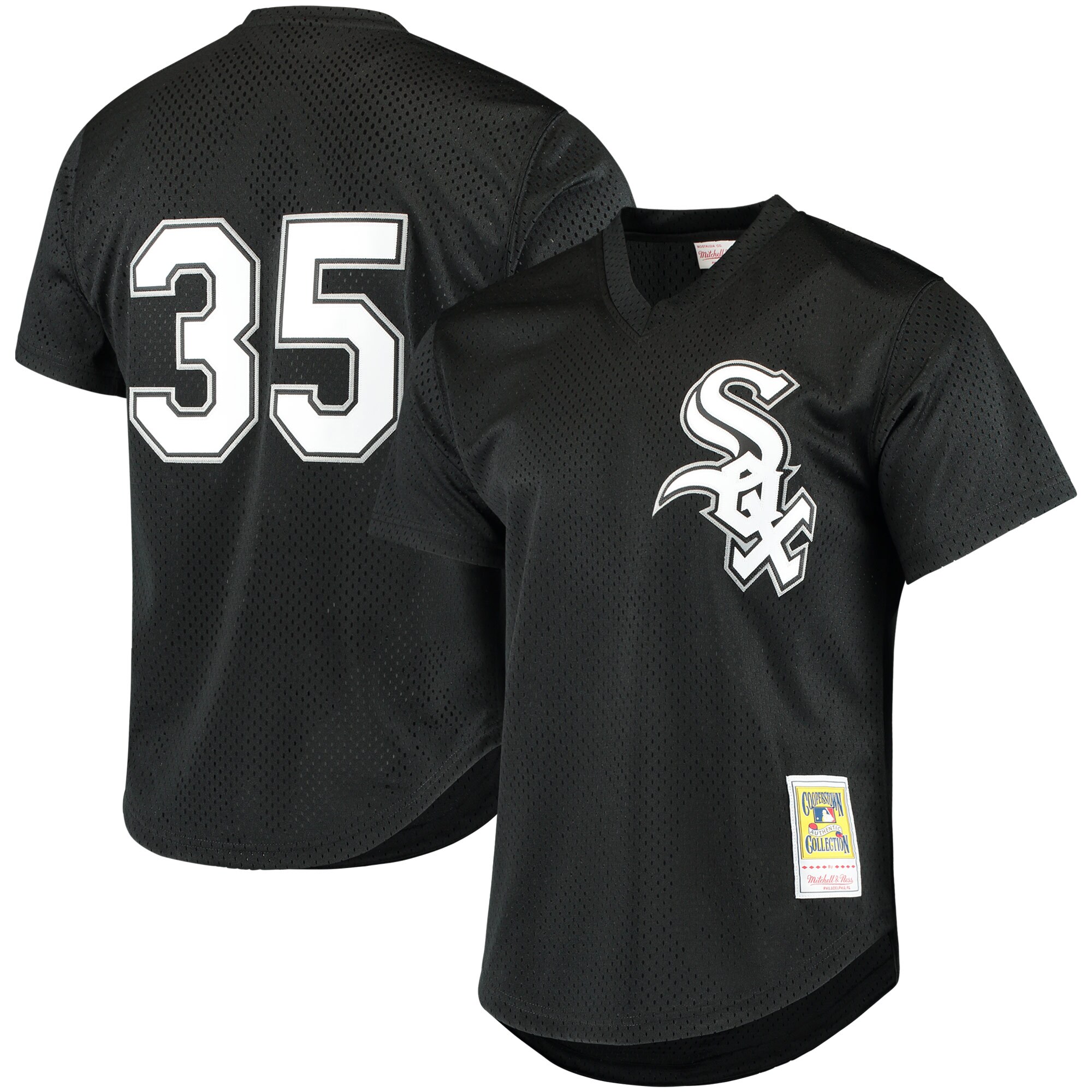 Alternative view of Frank Thomas Chicago White Sox Mitchell & Ness Cooperstown Mesh Batting Practice Jersey – Black