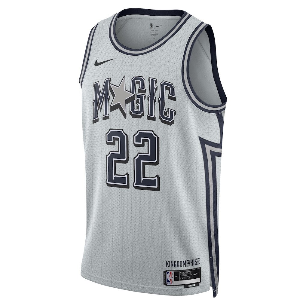 Alternative view of Franz Wagner 22 Orlando Magic Unisex 2024/25 Swingman Player Basketball Jersey - City Edition - Silver - JS414 