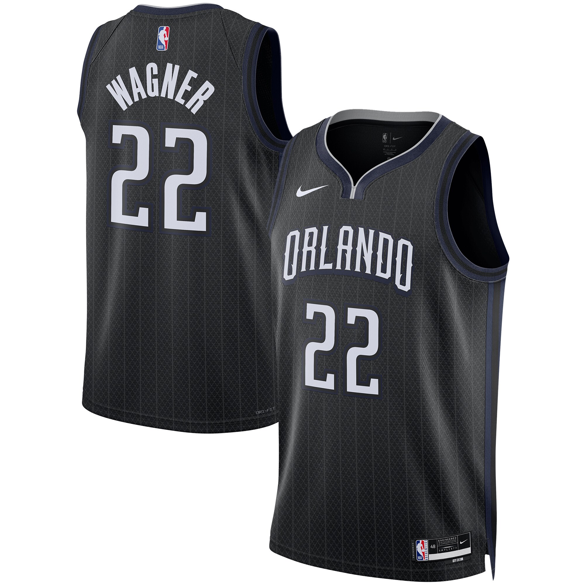 Alternative view of Franz Wagner Orlando Magic Unisex 2022/23 Swingman Jersey - City Edition - Black