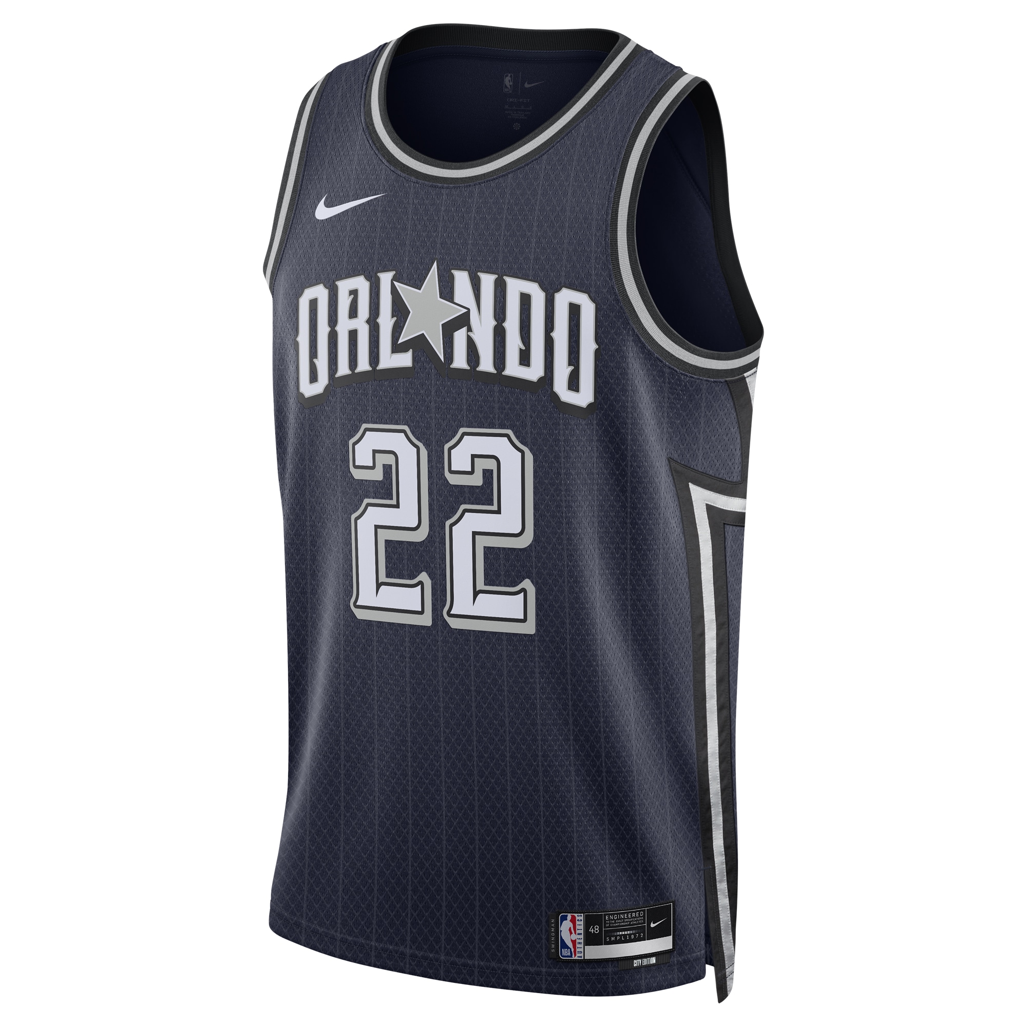 Alternative view of Franz Wagner Orlando Magic Unisex 2023/24 Swingman Jersey - Navy - City Edition