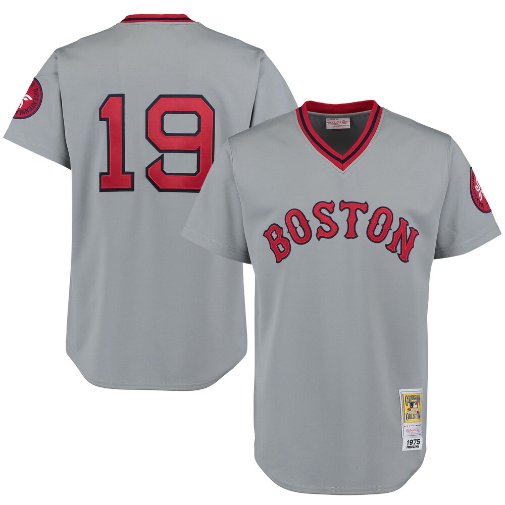 Fred Lynn 1975 Boston Red Sox Mitchell & Ness Throwback Baseball Jersey - Gray