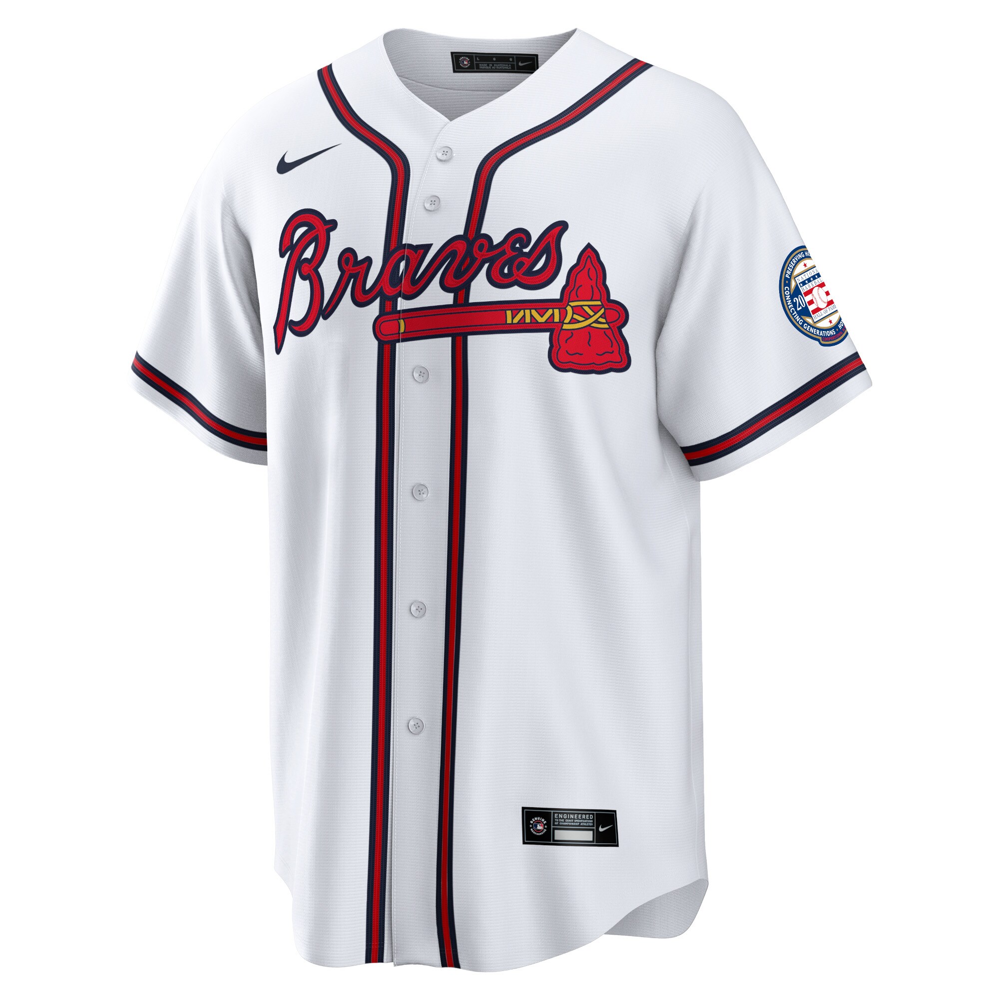 Alternative view of Fred Mcgriff Atlanta Braves 2023 Hall Of Fame Patch Inline Replica Baseball Jersey - White