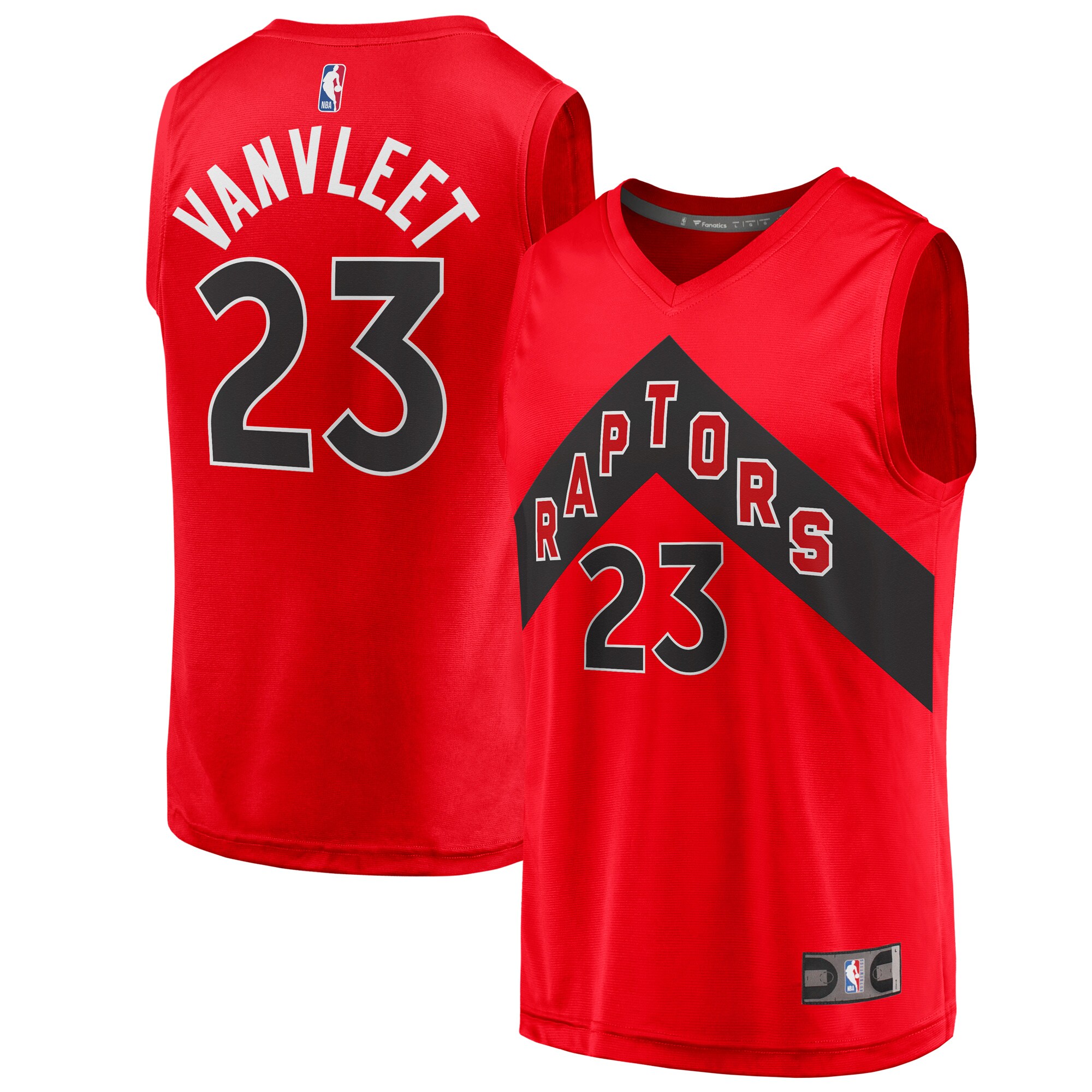 Alternative view of Fred Vanvleet Toronto Raptors Fanatics Branded 2020/21 Fast Break Replica Player Basketball Jersey Red - Icon Edition