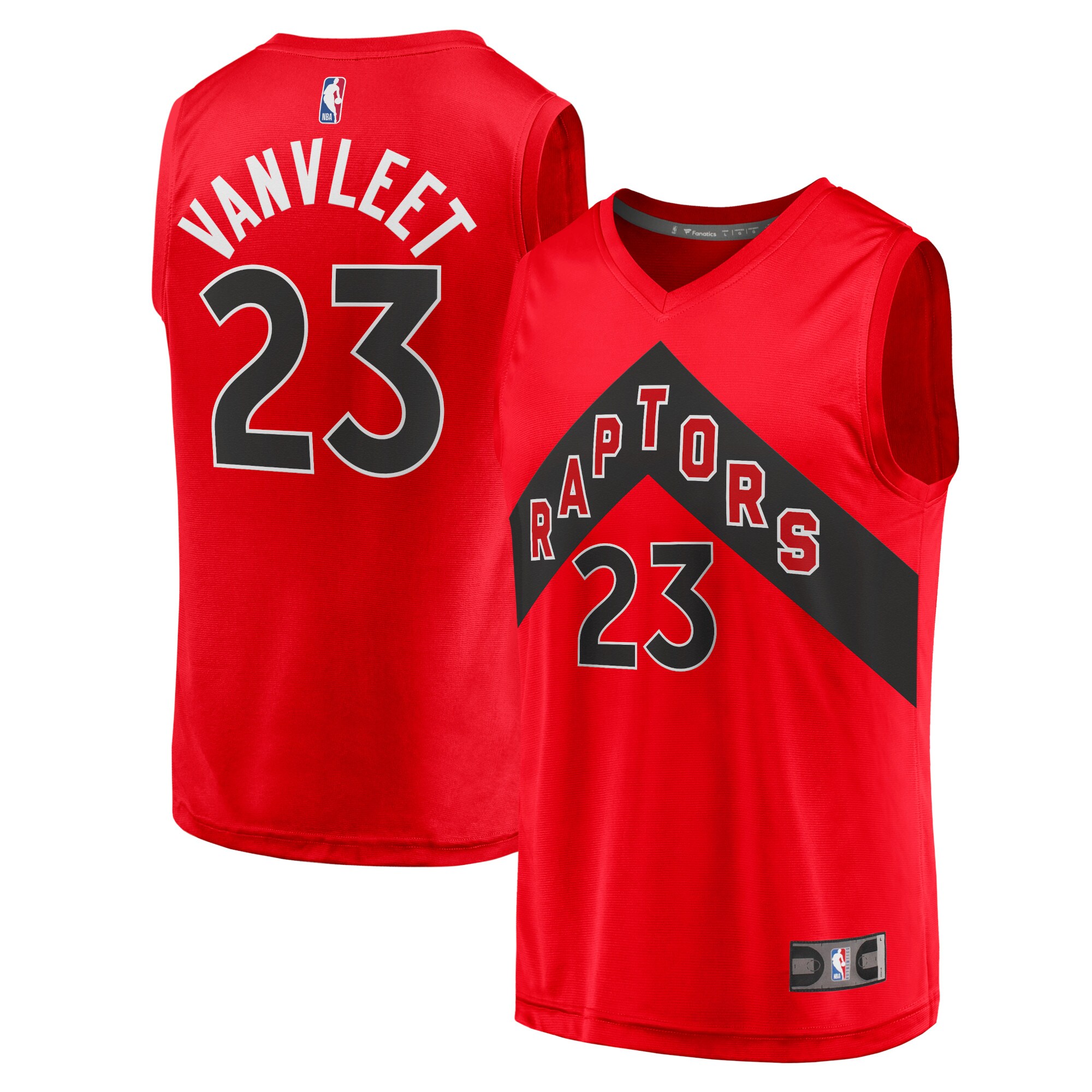 Alternative view of Fred Vanvleet Toronto Raptors Fanatics Branded 2021/22 Fast Break Replica Basketball Jersey - Icon Edition - Red