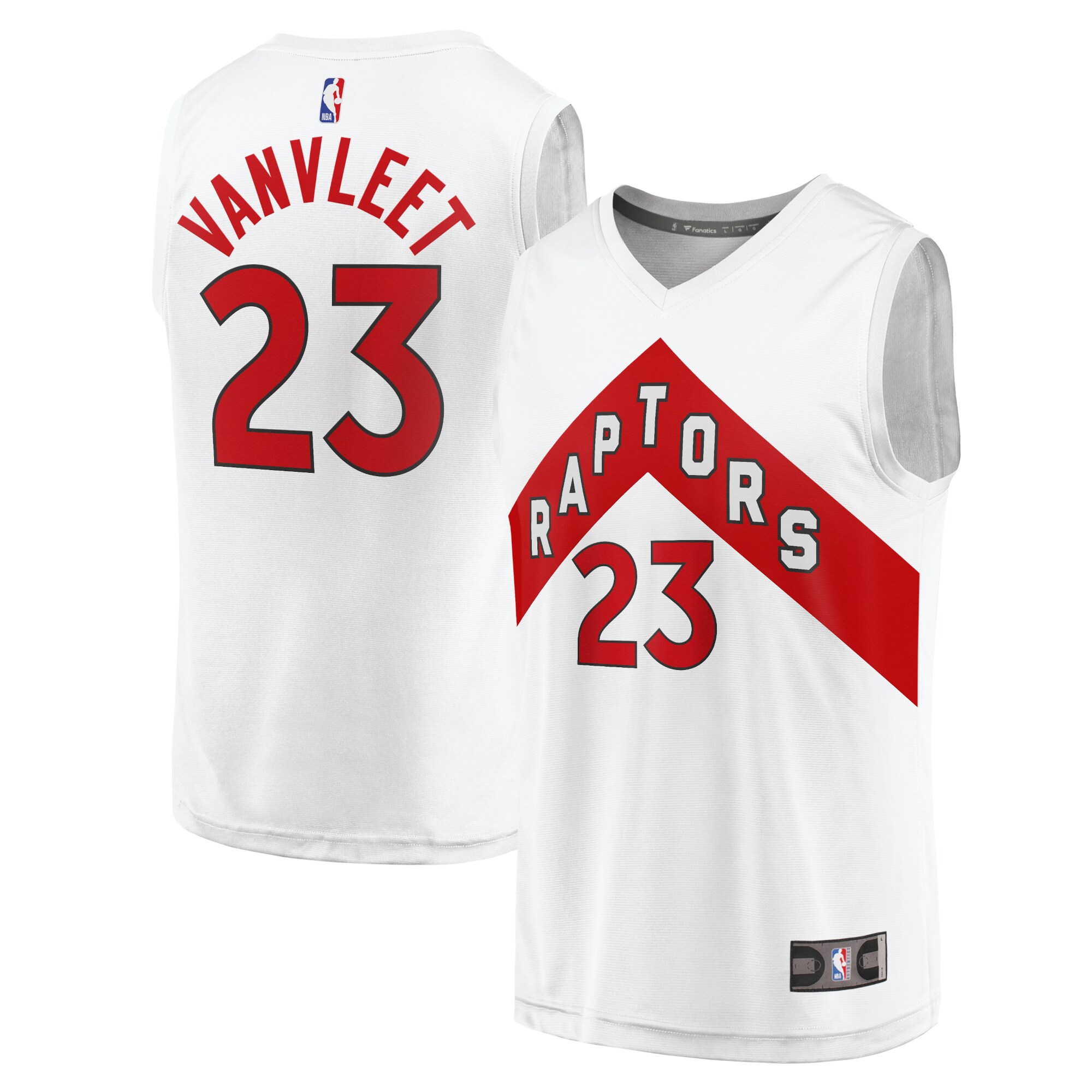 Alternative view of Fred Vanvleet Toronto Raptors Fanatics Branded Fast Break Replica Basketball Jersey - Association Edition - White