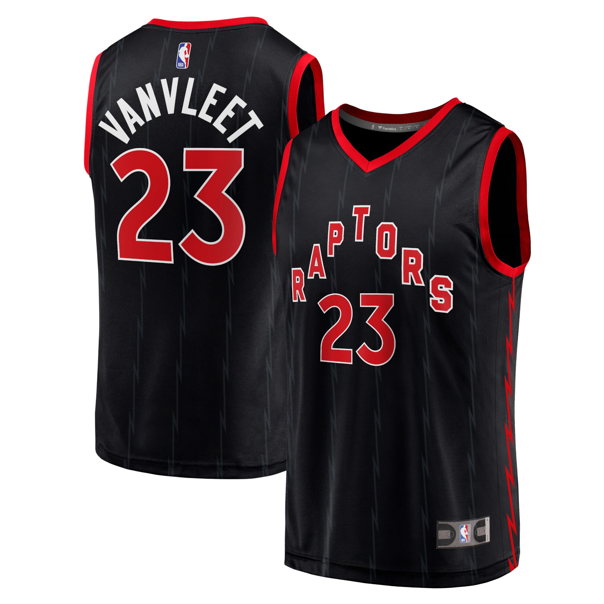 Alternative view of Fred Vanvleet Toronto Raptors Fanatics Branded Fast Break Replica Player Basketball Jersey - Black - Statement Edition