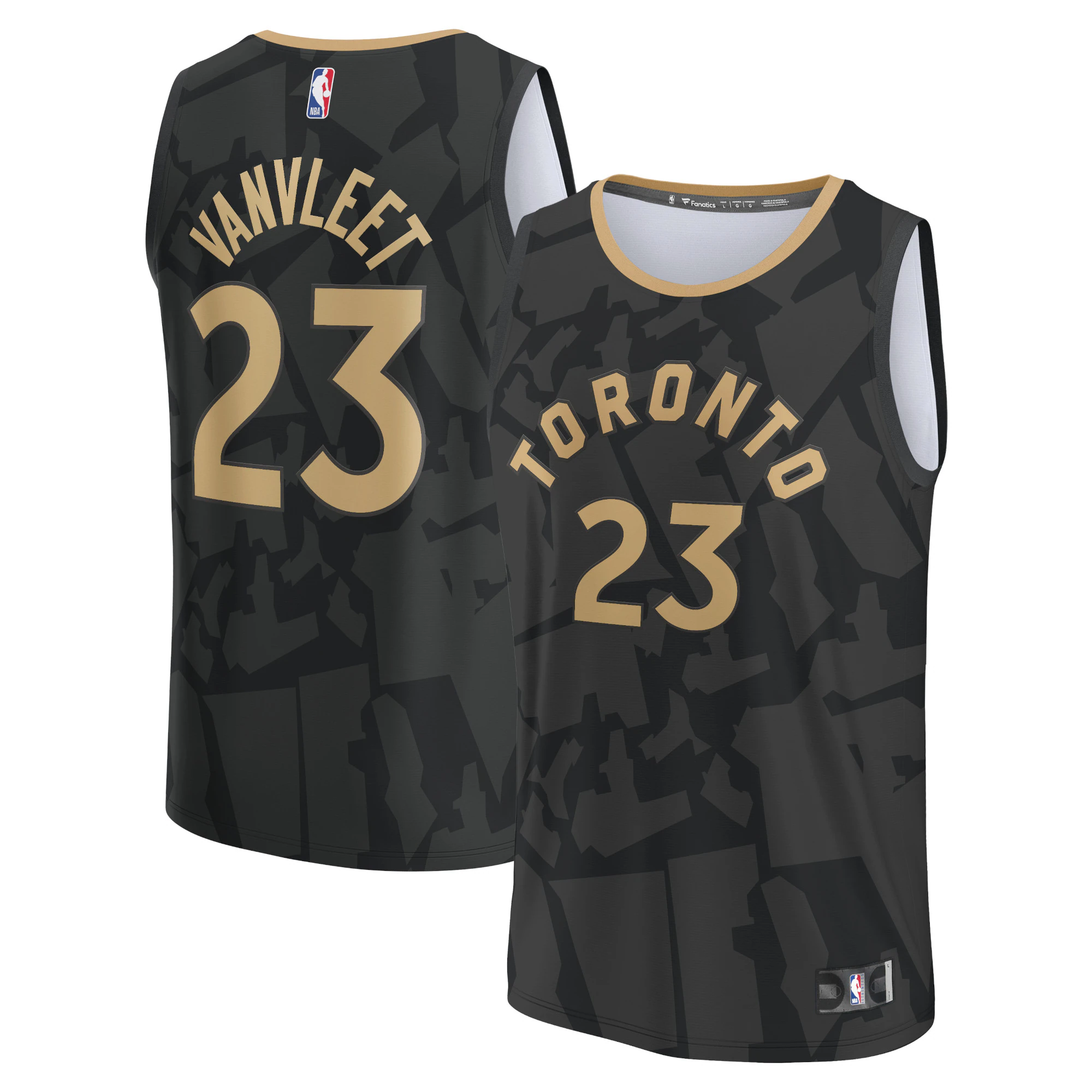 Fred Vanvleet Toronto Raptors Fanatics Branded Youth 2022/23 Fastbreak Basketball Jersey - City Edition - Black