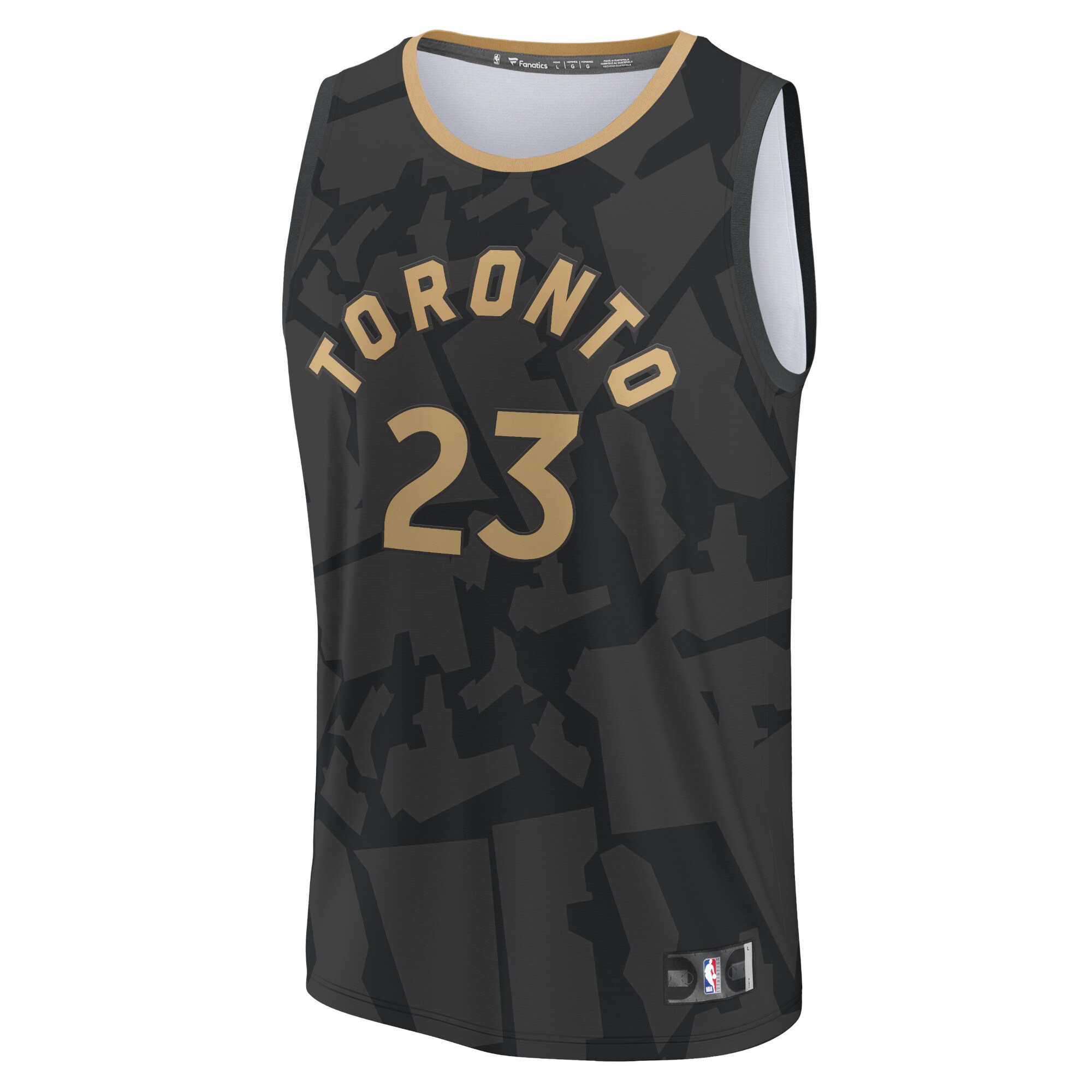 Alternative view of Fred Vanvleet Toronto Raptors Fanatics Fastbreak Basketball Jersey - City Edition - Black