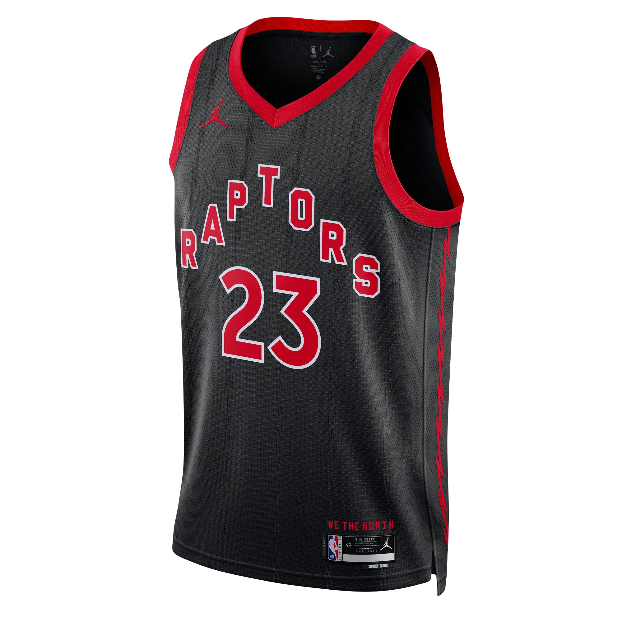 Alternative view of Fred Vanvleet Toronto Raptors Jordan Brand Unisex Swingman Basketball Jersey - Statement Edition - Black