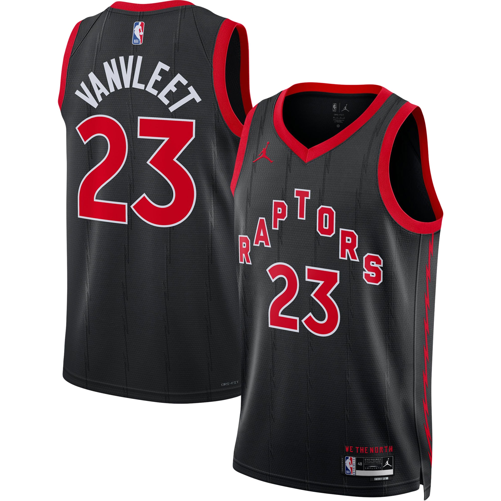 Fred Vanvleet Toronto Raptors Jordan Brand Unisex Swingman Basketball Jersey - Statement Edition - Black