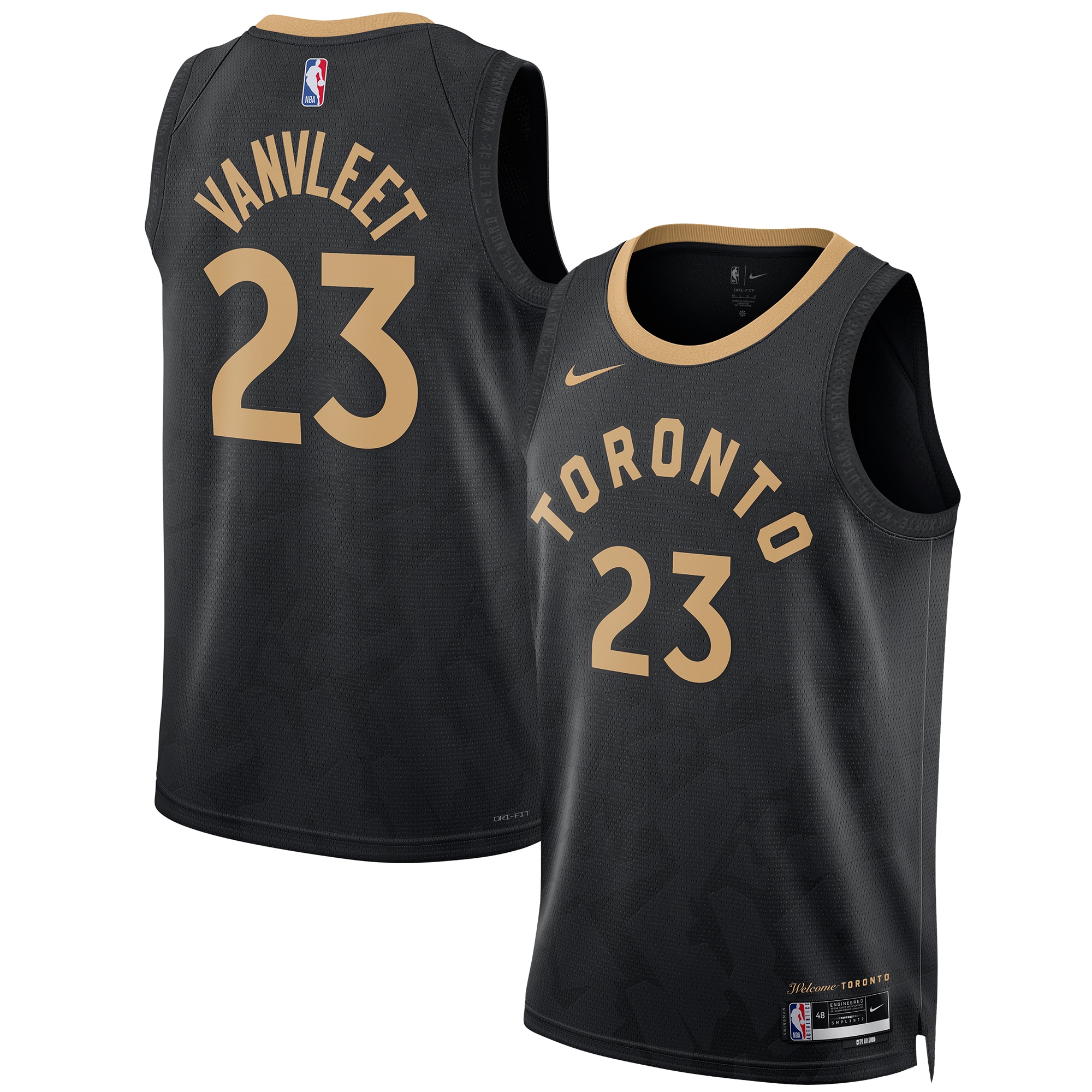 Fred Vanvleet Toronto Raptors Unisex 2022/23 Swingman Basketball Jersey – City Edition – Black