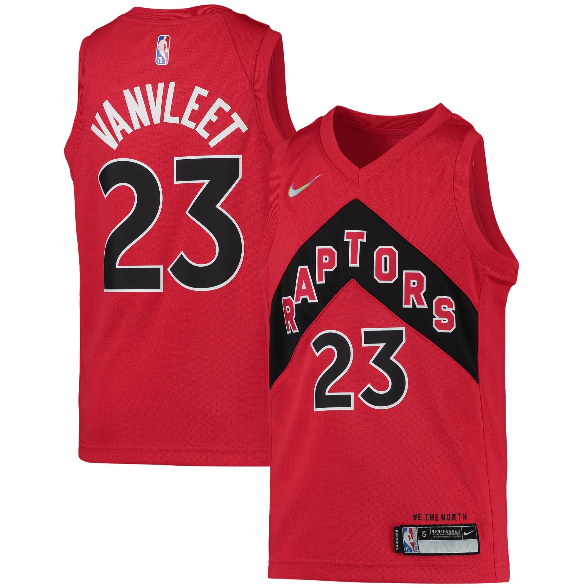 Alternative view of Fred Vanvleet Toronto Raptors Youth 2021/22 Diamond Swingman Basketball Jersey - Icon Edition - Red