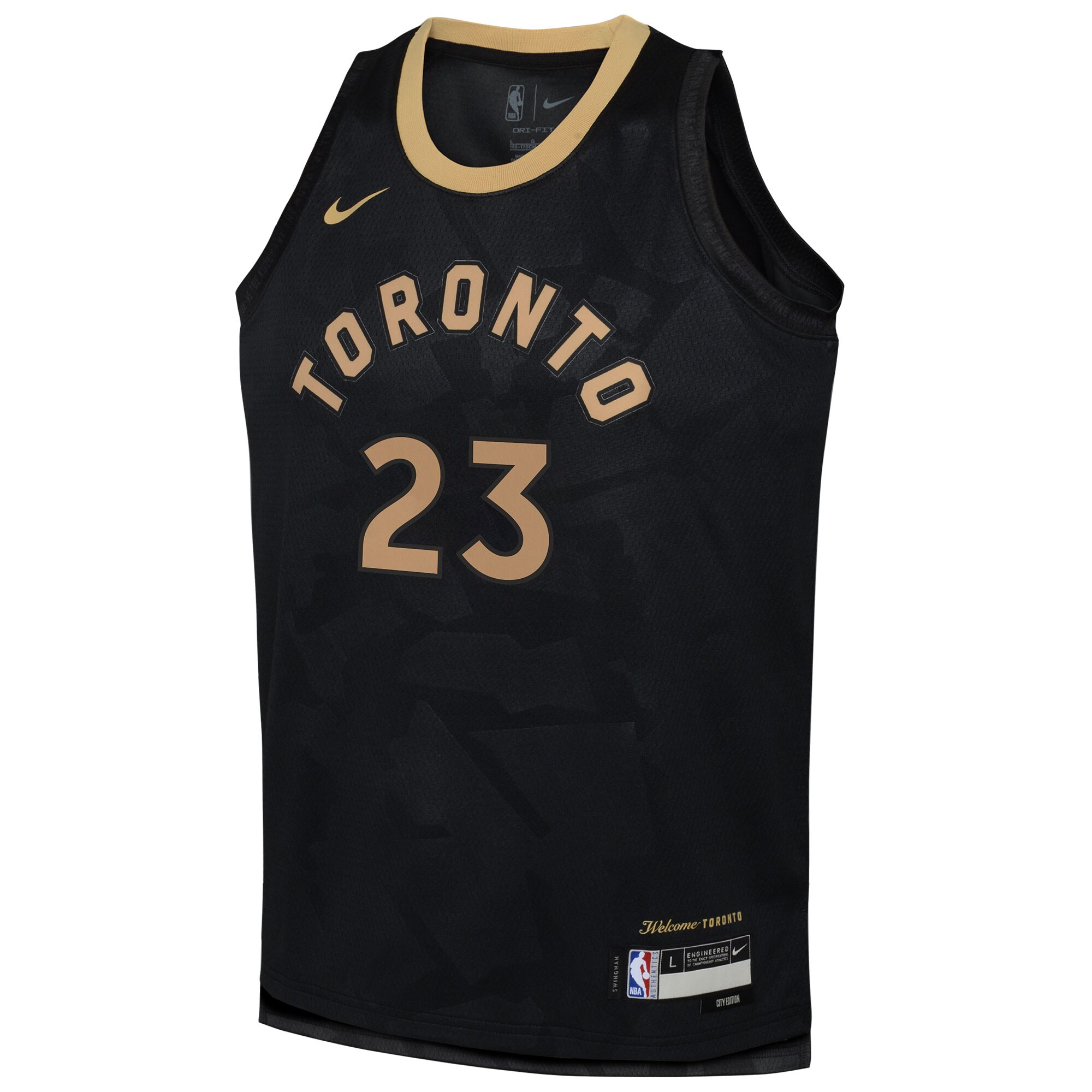 Alternative view of Fred Vanvleet Toronto Raptors Youth 2022/23 Swingman Basketball Jersey – City Edition – Black