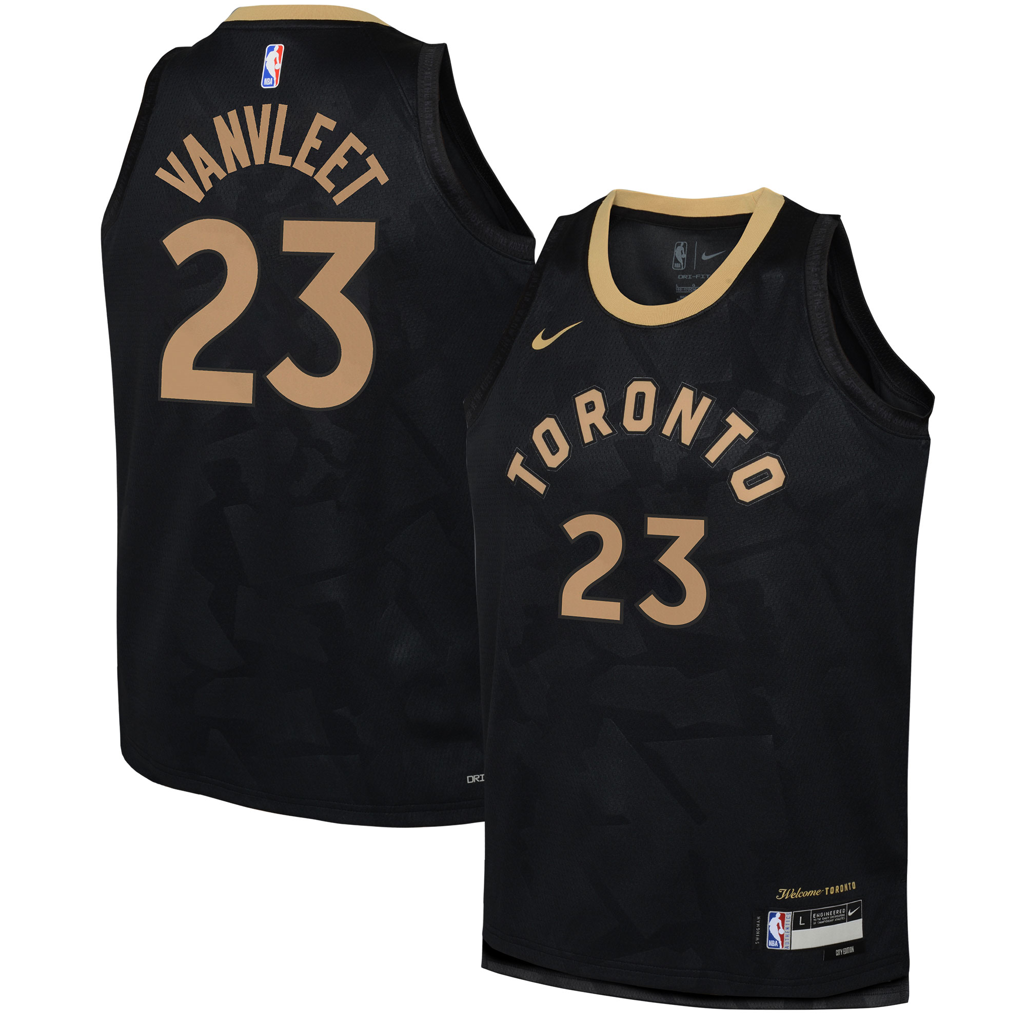 Fred Vanvleet Toronto Raptors Youth 2022/23 Swingman Basketball Jersey – City Edition – Black