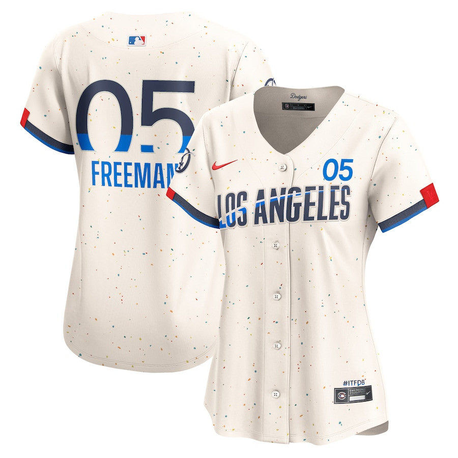 Freddie Freeman 5 Los Angeles Dodgers 2024 City Connect Limited Women Baseball Jersey - Cream 