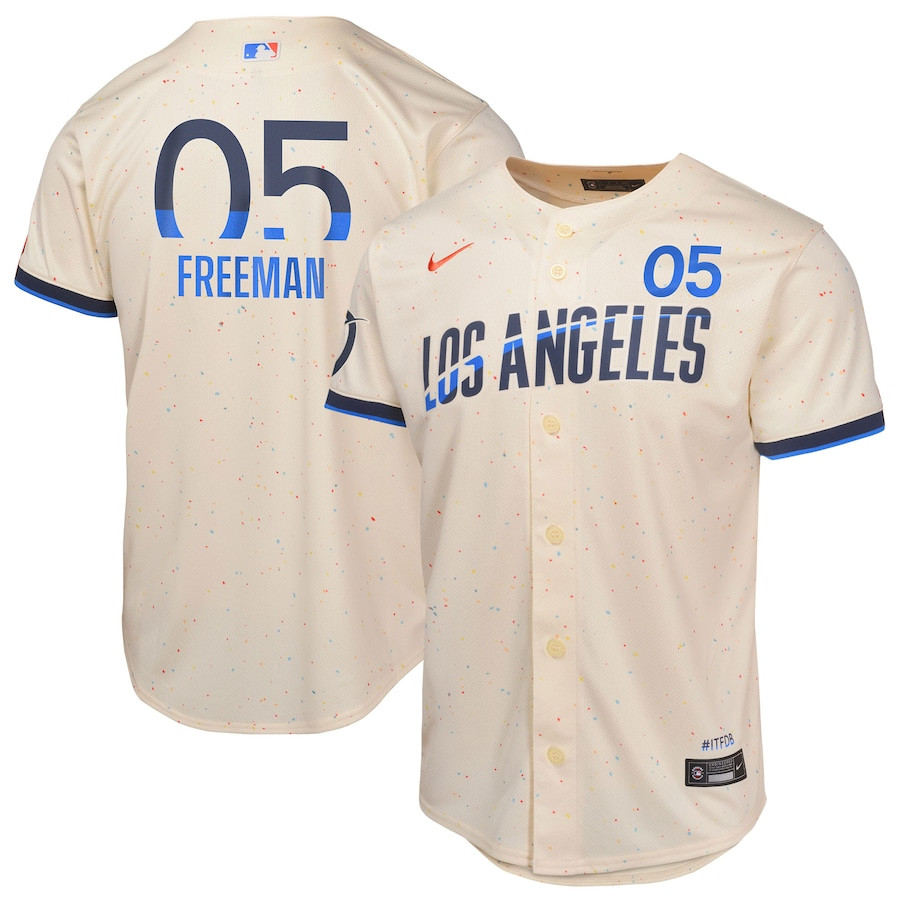 Freddie Freeman 5 Los Angeles Dodgers 2024 City Connect Limited Youth Baseball Jersey - Cream 