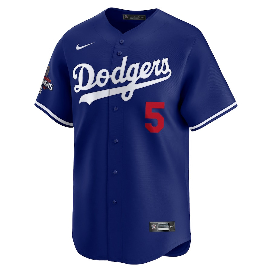 Alternative view of Freddie Freeman 5 Los Angeles Dodgers 2024 World Series Champions Alternate Limited Player Men Baseball Jersey - Royal 