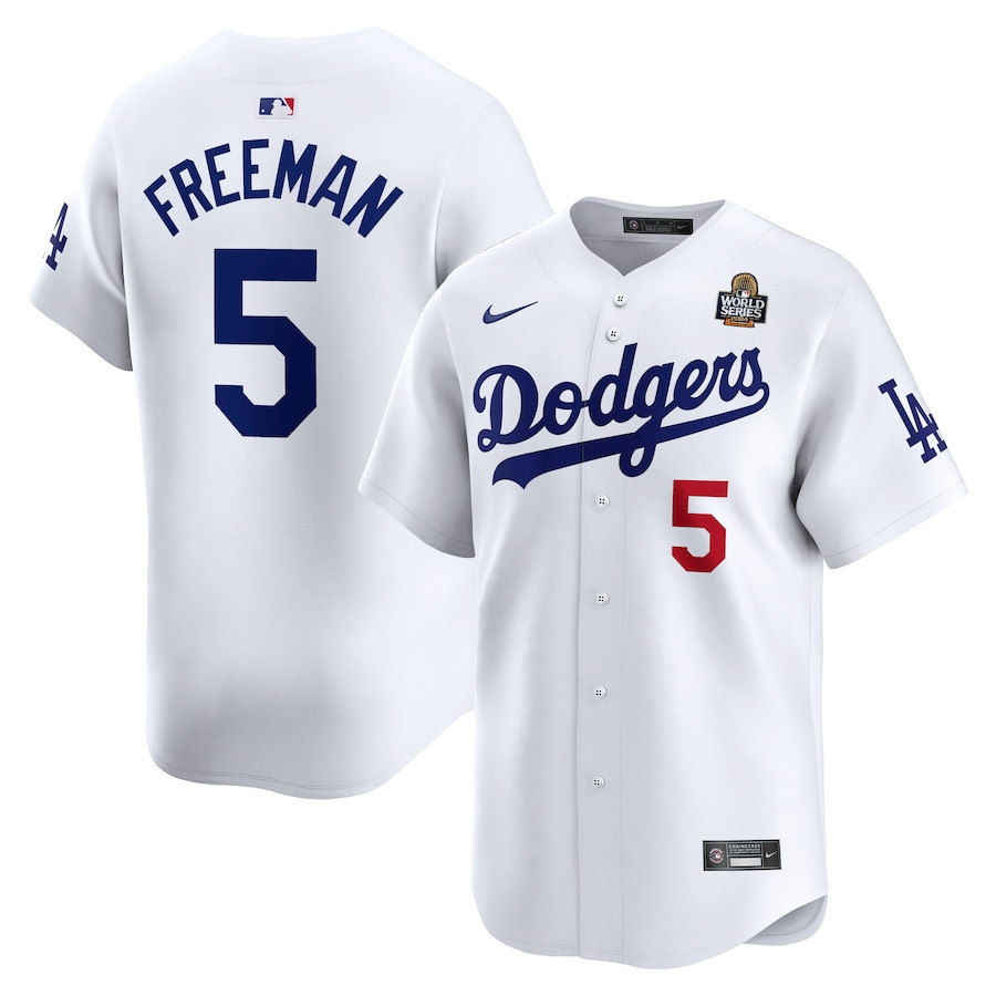 Freddie Freeman 5 Los Angeles Dodgers 2024 World Series Home Limited Player Men Baseball Jersey - White 