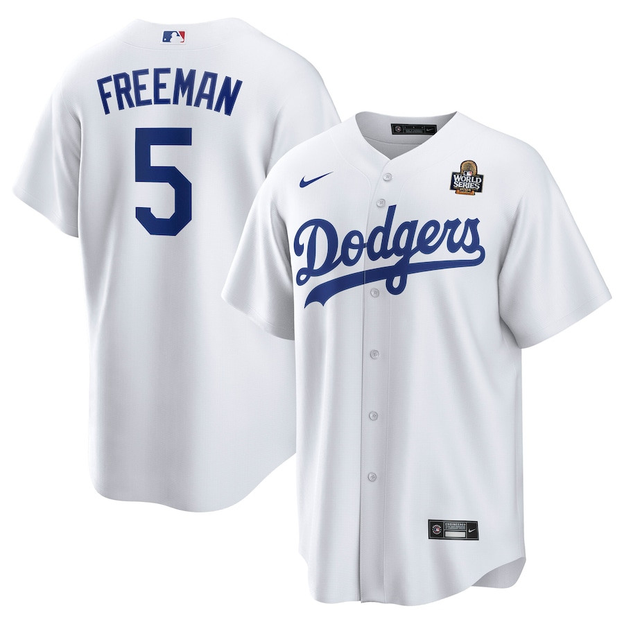 Freddie Freeman 5 Los Angeles Dodgers 2024 World Series Home Player Men Baseball Jersey - White 