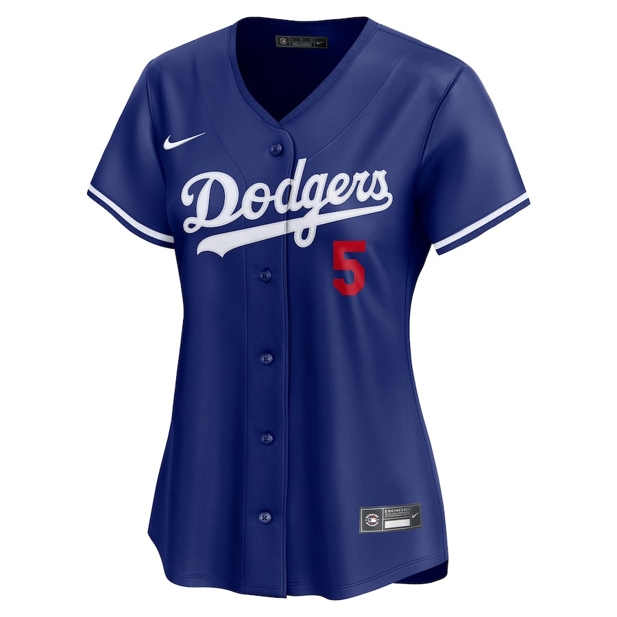 Alternative view of Freddie Freeman 5 Los Angeles Dodgers Alternate Limited Women Baseball Jersey - Royal 