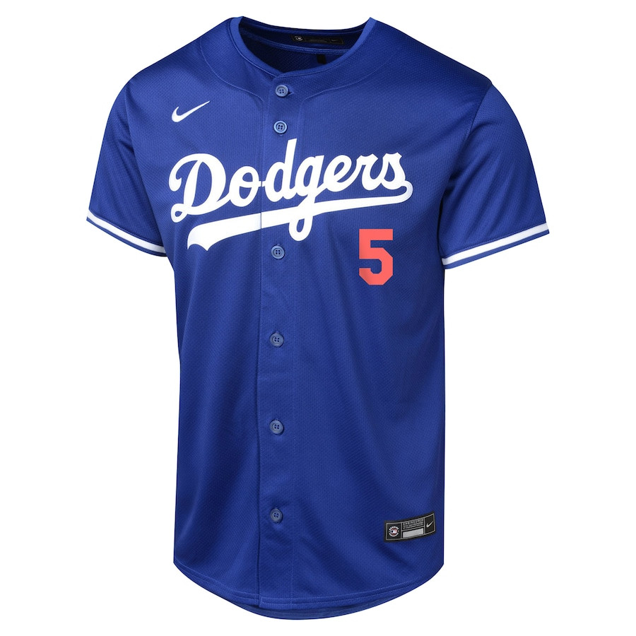 Alternative view of Freddie Freeman 5 Los Angeles Dodgers Alternate Limited YOUTH Baseball Jersey - Royal 