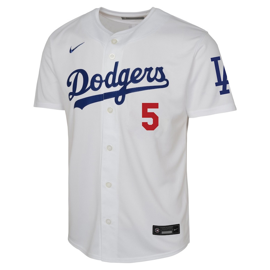 Alternative view of Freddie Freeman 5 Los Angeles Dodgers Home Limited Player YOUTH Baseball Jersey - White 