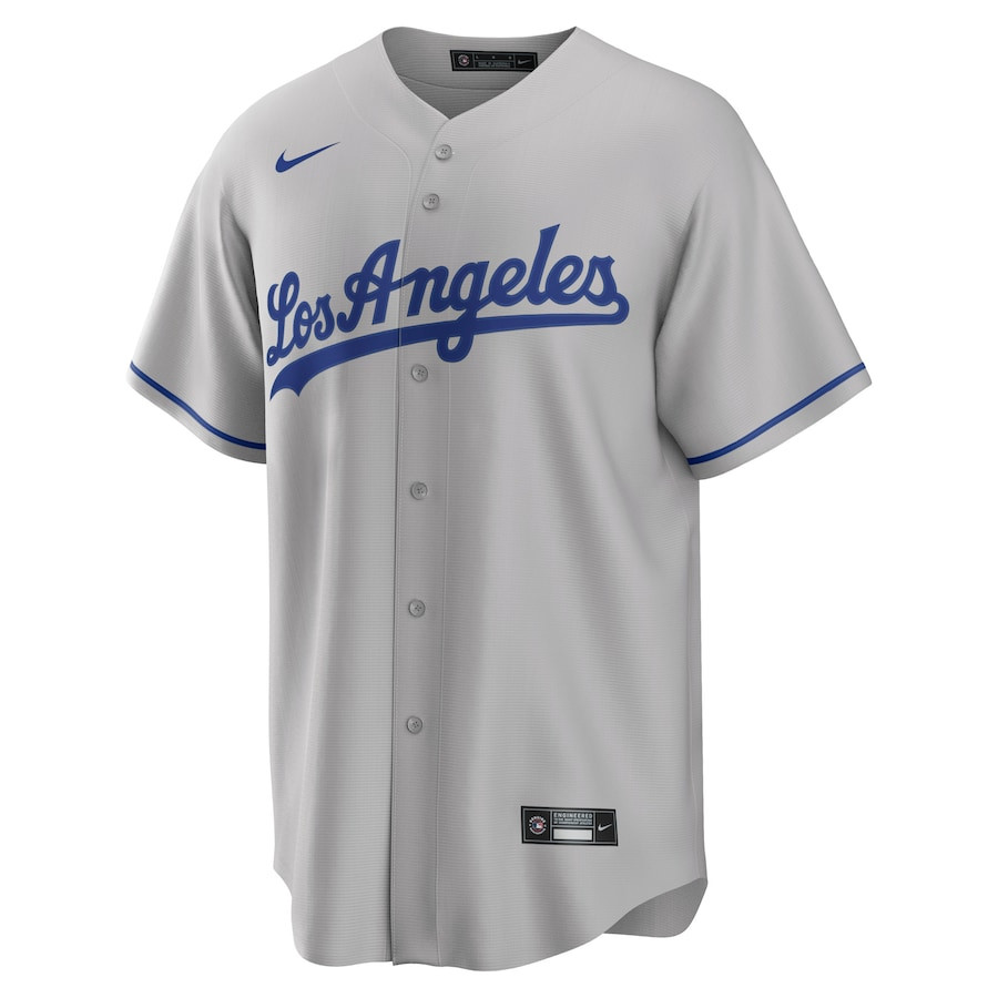 Alternative view of Freddie Freeman 5 Los Angeles Dodgers Road Men Baseball Jersey - Gray 