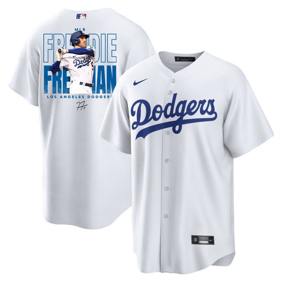 Freddie Freeman 5 Los Angeles Dodgers Signed Home Run 2023 Home Player Men Baseball Jersey - White 