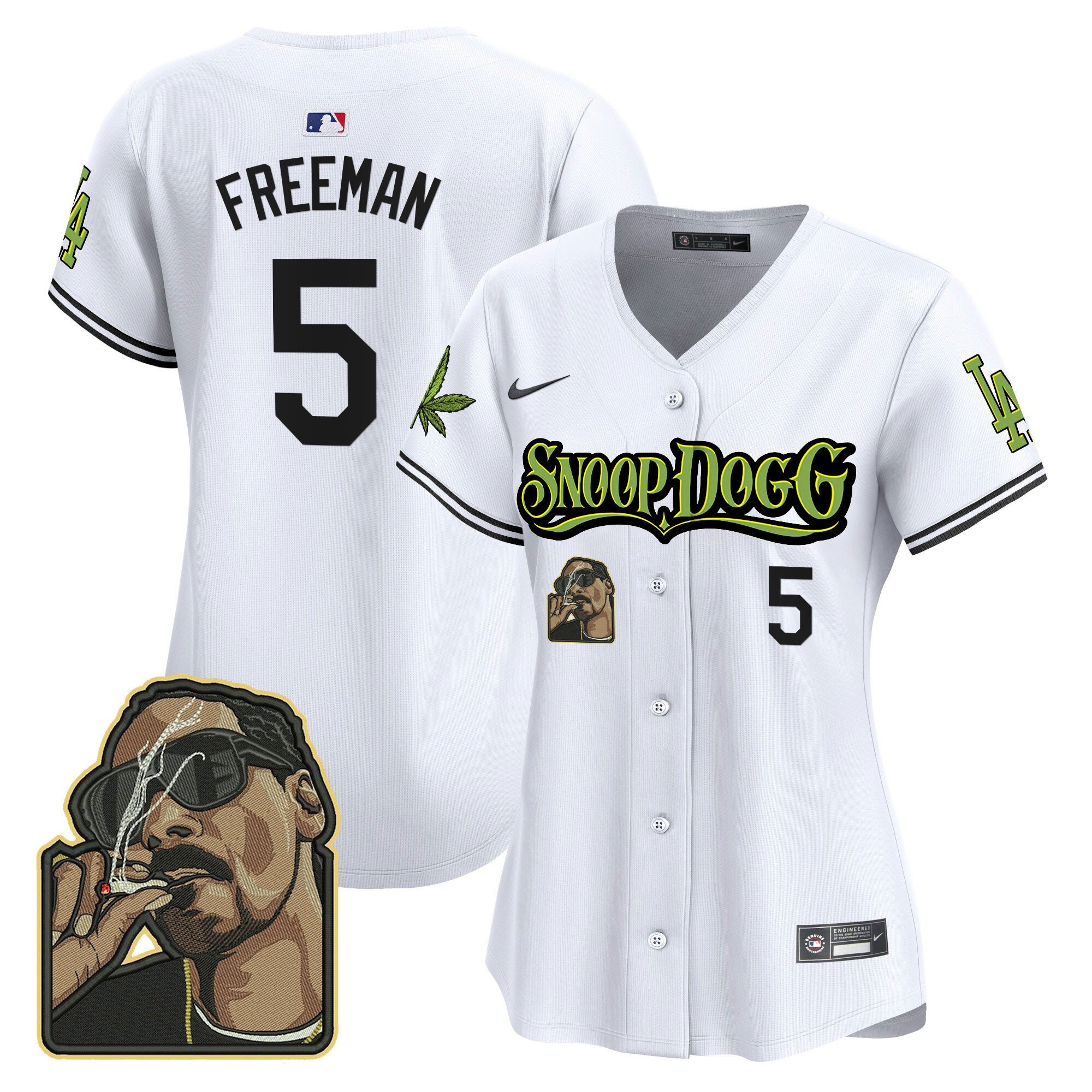 Freddie Freeman 5 Los Angeles Dodgers Snoop Dogg Women Baseball Jersey - White 