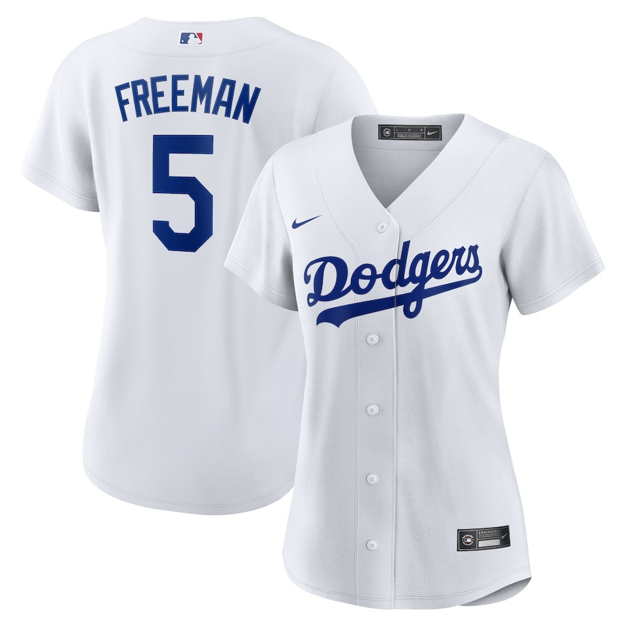 Freddie Freeman 5 Los Angeles Dodgers Women Home Baseball Jersey - White 